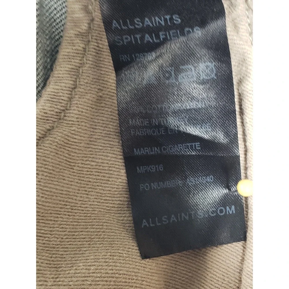 AllSaints Spitalfields Jacks Place Men Jean 34 Gray Wash Denim Straight Trousers